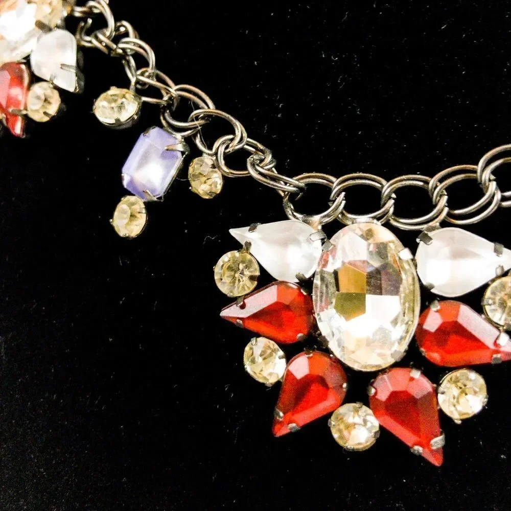 Red, White & Blue Rhinestone Necklace